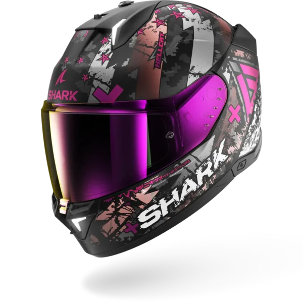 Shark Skwal I3 Hellcat Mat Zwart Chroom Paars