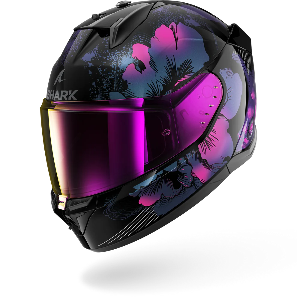 Zwart violet glitter