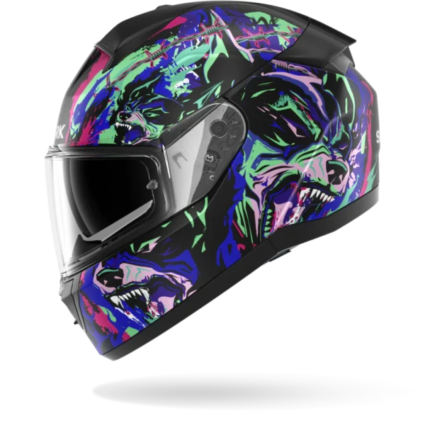 Shark Riddill 2 Raging Beast Mat Zwart Violet Groen - Afbeelding 4