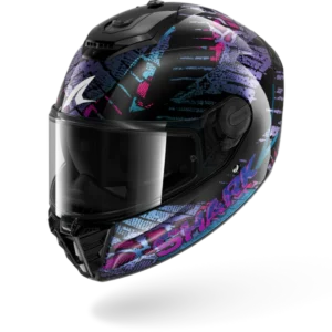 SHARK SPARTAN RS REPTAIA Black Blue Glitter