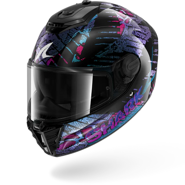 SHARK SPARTAN RS REPTAIA Black Blue Glitter