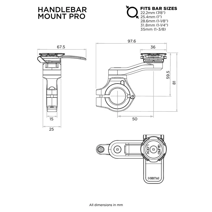 QUAD LOCK Pro Chrome Handlebar Mount - Afbeelding 2