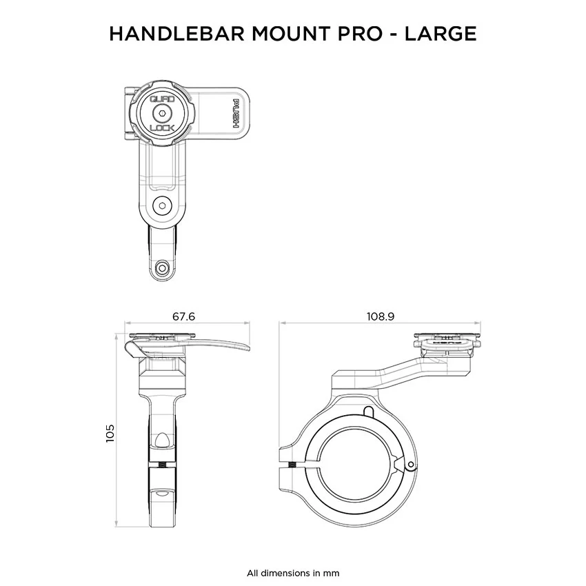 QUAD LOCK Pro Handlebar Mount Large - Afbeelding 3