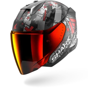 SHARK SKWAL i3 JET HELLCAT Mat Black Chrom Red