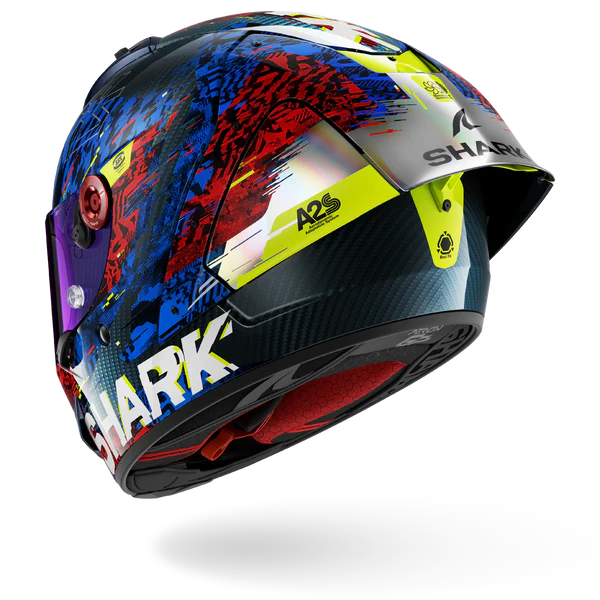 SHARK AERON-GP Fim Racing #2 SPEED-VIB Carbon Blue Red - Afbeelding 5
