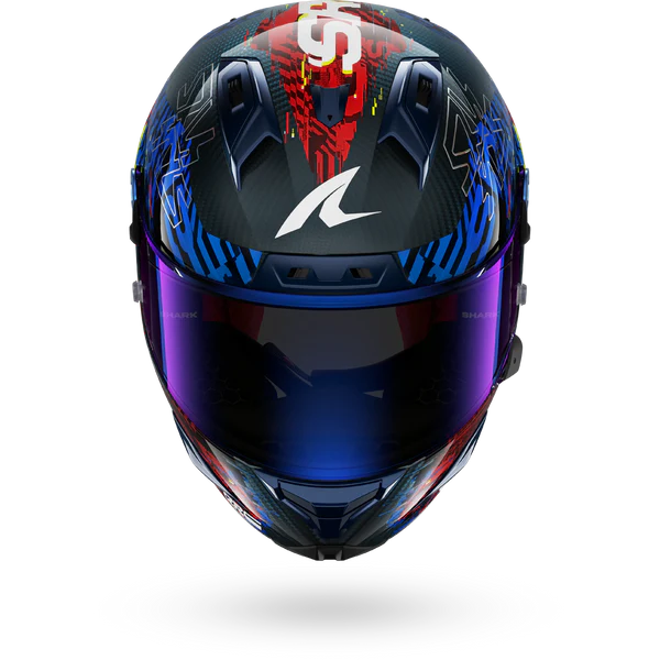 SHARK AERON-GP Fim Racing #2 SPEED-VIB Carbon Blue Red - Afbeelding 3
