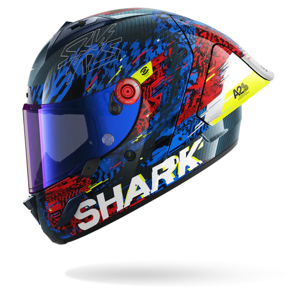 SHARK AERON-GP Fim Racing #2 SPEED-VIB Carbon Blue Red - Afbeelding 4