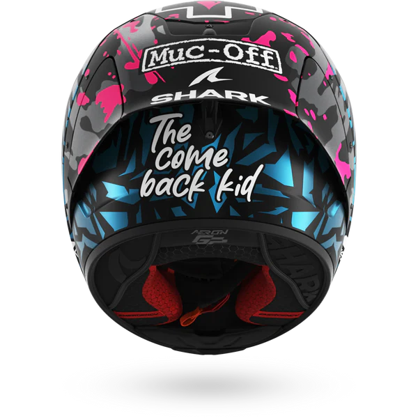 SHARK AERON-GP FIM Racing #2 REPLICA REDDING Mat Black Violet Blue - Afbeelding 4