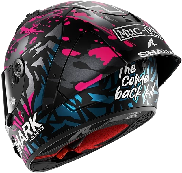 SHARK AERON-GP FIM Racing #2 REPLICA REDDING Mat Black Violet Blue - Afbeelding 2
